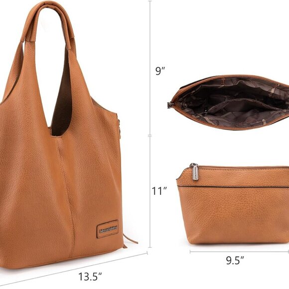 Slouchy Hobo Bags for Women Soft Designer Shoulder Purses Ladies Top Handle Hand - Picture 5 of 7